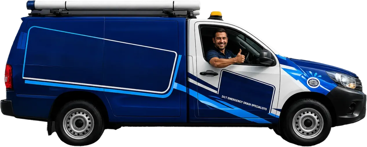 A licensed Ashfield plumber heading out in the service van